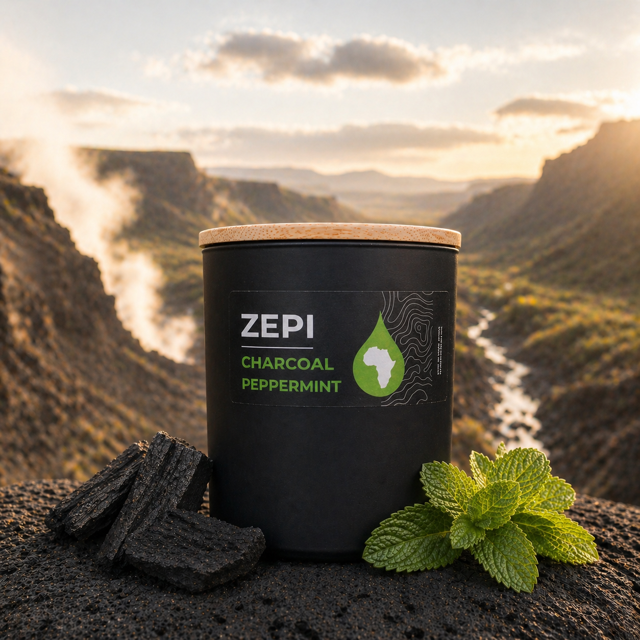 ZEPI - Charcoal & Peppermint candle