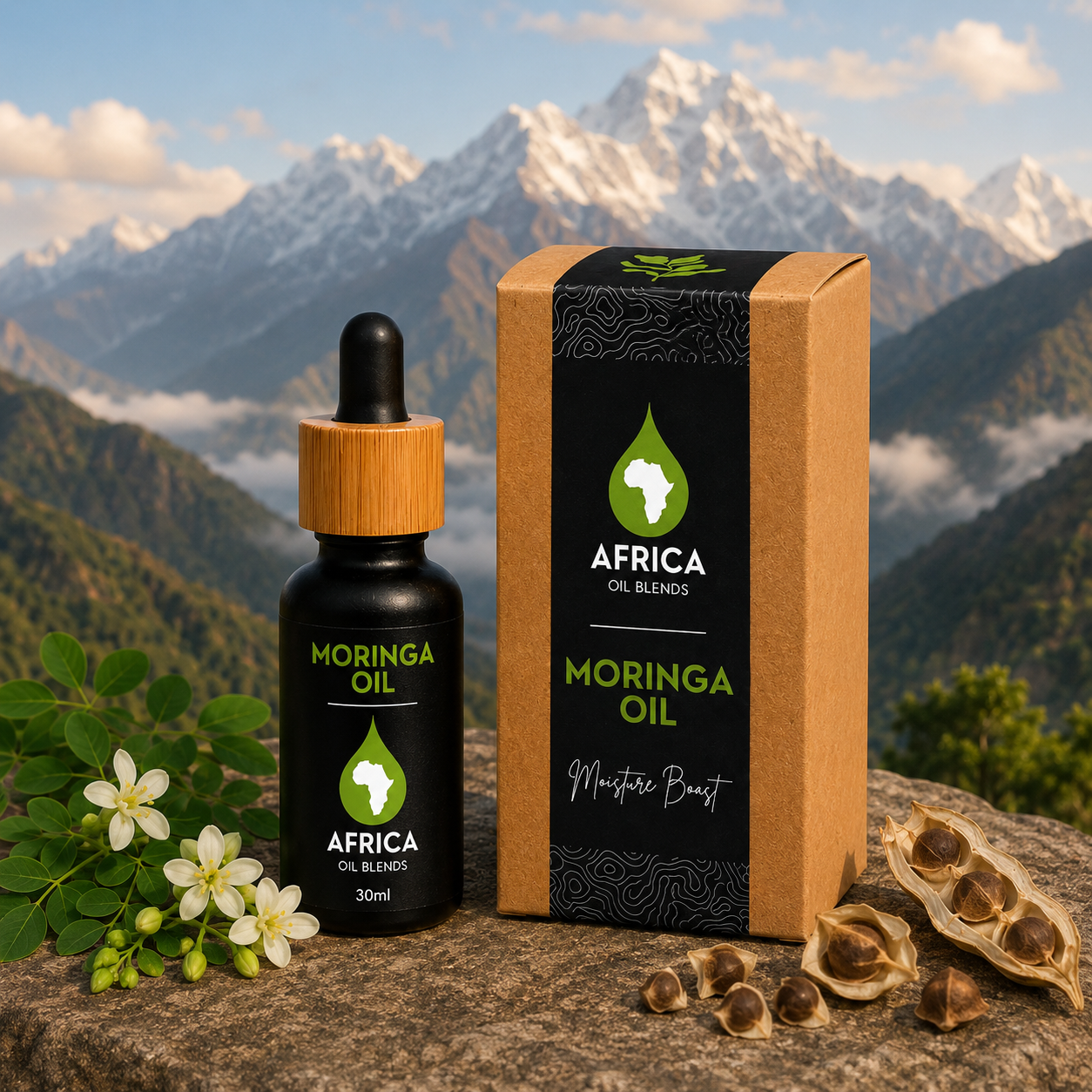 Moringa oil and mountains
